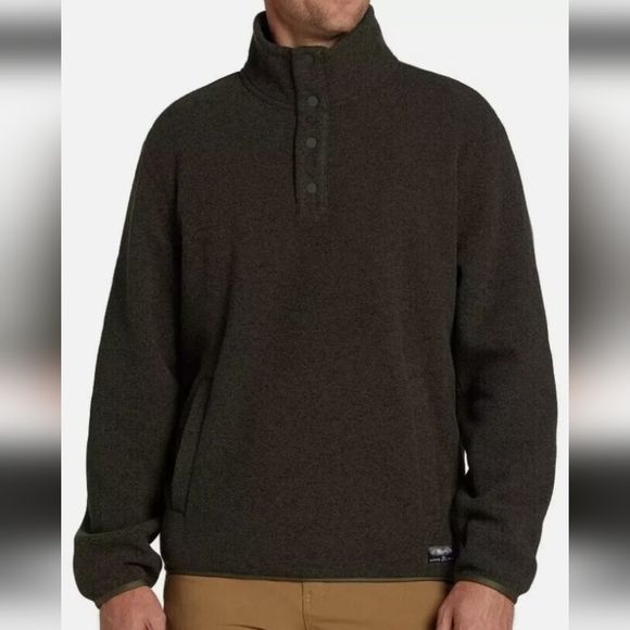 Alpine Design Mens Size Large Pullover 1/4 Snap Button Mock Neck Fleece Sweater - Picture 7 of 7